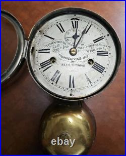 Antique WWI Seth Thomas Bottom Bell Wall Clock 320th Infantry Thanksgiving 1917 Antique WWI Seth Thomas Bottom Bell Wall Clock 320th Infantry Thanksgiving 1917