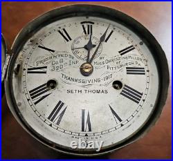 Antique WWI Seth Thomas Bottom Bell Wall Clock 320th Infantry Thanksgiving 1917 Antique WWI Seth Thomas Bottom Bell Wall Clock 320th Infantry Thanksgiving 1917
