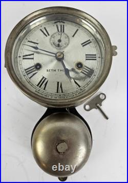Antique WWI Seth Thomas Ship's Bell Strike'Bottom Bell' Nickel Ship Wall Clock Antique WWI Seth Thomas Ship's Bell Strike'Bottom Bell' Nickel Ship Wall Clock