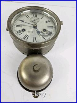 Antique WWI Seth Thomas Ship's Bell Strike'Bottom Bell' Nickel Ship Wall Clock Antique WWI Seth Thomas Ship's Bell Strike'Bottom Bell' Nickel Ship Wall Clock