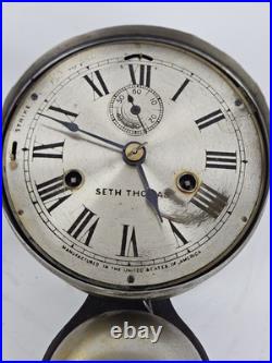 Antique WWI Seth Thomas Ship's Bell Strike'Bottom Bell' Nickel Ship Wall Clock Antique WWI Seth Thomas Ship's Bell Strike'Bottom Bell' Nickel Ship Wall Clock