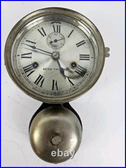 Antique WWI Seth Thomas Ship's Bell Strike'Bottom Bell' Nickel Ship Wall Clock Antique WWI Seth Thomas Ship's Bell Strike'Bottom Bell' Nickel Ship Wall Clock