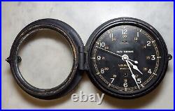 Antique WW II U. S. Navy Seth Thomas Ships Clock Runs 6 Dial