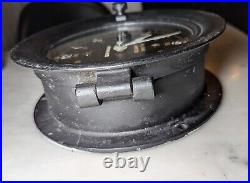 Antique WW II U. S. Navy Seth Thomas Ships Clock Runs 6 Dial