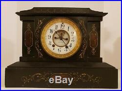 Antique Working 1800's SETH THOMAS Victorian Marble Open Escapement Mantel Clock