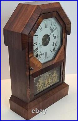 Antique Working 1875 SETH THOMAS Mahogany Rosewood Octagon Top 8 Day Shelf Clock