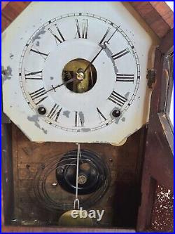 Antique Working 1875 SETH THOMAS Mahogany Rosewood Octagon Top 8 Day Shelf Clock