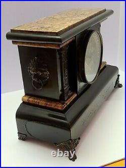 Antique Working 1880 SETH THOMAS Fancy Victorian Adamantine Mantel Shelf Clock