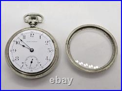 Antique Working 1904 SETH THOMAS Gents 15J Victorian Nickel Silver Pocket Watch