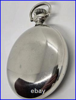 Antique Working 1904 SETH THOMAS Gents 15J Victorian Nickel Silver Pocket Watch