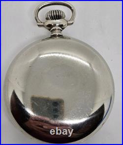 Antique Working 1904 SETH THOMAS Gents 15J Victorian Nickel Silver Pocket Watch