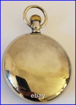 Antique Working 1909 SETH THOMAS New Eagle Gents Silver Pocket Watch 18s