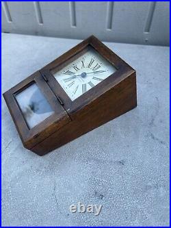Antique Working 1920s SETH THOMAS Business Card Holder Rare Desk Clock