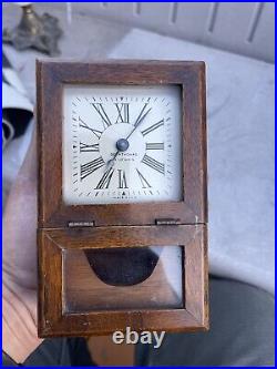Antique Working 1920s SETH THOMAS Business Card Holder Rare Desk Clock