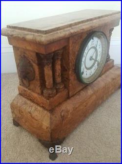 Antique Working SETH THOMAS Fancy Victorian Adamantine Mantel Shelf Clock c. 1880