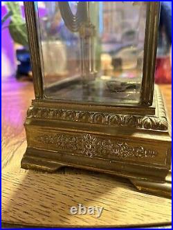 Antique Working SETH THOMAS Victorian Brass & Glass Crystal Regulator Clock 48N Antique Working SETH THOMAS Victorian Brass & Glass Crystal Regulator Clock 48N