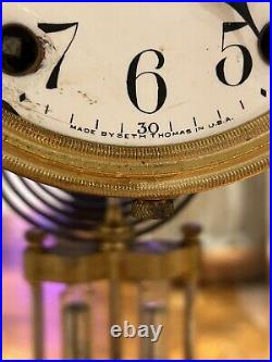 Antique Working SETH THOMAS Victorian Brass & Glass Crystal Regulator Clock 48N Antique Working SETH THOMAS Victorian Brass & Glass Crystal Regulator Clock 48N