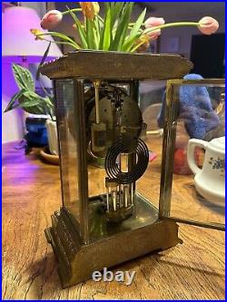 Antique Working SETH THOMAS Victorian Brass & Glass Crystal Regulator Clock 48N Antique Working SETH THOMAS Victorian Brass & Glass Crystal Regulator Clock 48N
