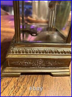 Antique Working SETH THOMAS Victorian Brass & Glass Crystal Regulator Clock 48N Antique Working SETH THOMAS Victorian Brass & Glass Crystal Regulator Clock 48N
