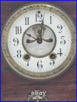 Antique XL 19th c. Nicholas Muller Bronze Figure Seth Thomas Mantle Clock. Works Antique XL 19th c. Nicholas Muller Bronze Figure Seth Thomas Mantle Clock. Works