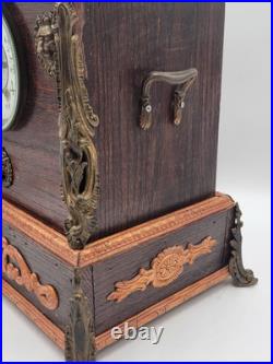 Antique XL 19th c. Nicholas Muller Bronze Figure Seth Thomas Mantle Clock. Works Antique XL 19th c. Nicholas Muller Bronze Figure Seth Thomas Mantle Clock. Works