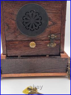 Antique XL 19th c. Nicholas Muller Bronze Figure Seth Thomas Mantle Clock. Works Antique XL 19th c. Nicholas Muller Bronze Figure Seth Thomas Mantle Clock. Works