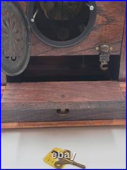 Antique XL 19th c. Nicholas Muller Bronze Figure Seth Thomas Mantle Clock. Works Antique XL 19th c. Nicholas Muller Bronze Figure Seth Thomas Mantle Clock. Works