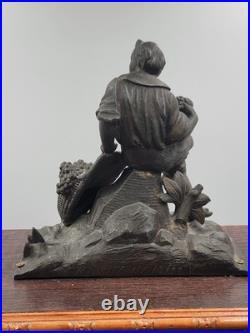 Antique XL 19th c. Nicholas Muller Bronze Figure Seth Thomas Mantle Clock. Works Antique XL 19th c. Nicholas Muller Bronze Figure Seth Thomas Mantle Clock. Works