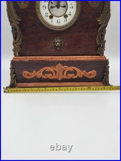 Antique XL 19th c. Nicholas Muller Bronze Figure Seth Thomas Mantle Clock. Works Antique XL 19th c. Nicholas Muller Bronze Figure Seth Thomas Mantle Clock. Works
