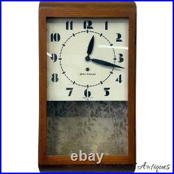 Antique art deco style Seth Thomas oak wall clock regulator working school