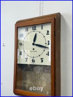 Antique art deco style Seth Thomas oak wall clock regulator working school