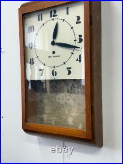 Antique art deco style Seth Thomas oak wall clock regulator working school