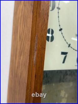 Antique art deco style Seth Thomas oak wall clock regulator working school