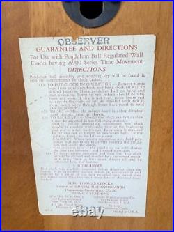 Antique art deco style Seth Thomas oak wall clock regulator working school