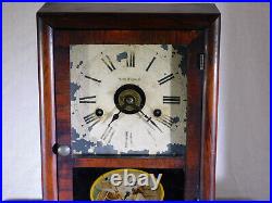 Antique c1850 Seth Thomas Desk-Mantle Wood Case Clock