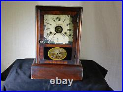 Antique c1850 Seth Thomas Desk-Mantle Wood Case Clock