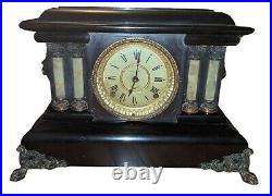 Antique c. 1880 Seth Thomas Adamantine Mantle Clock With Key