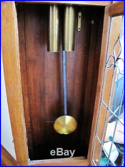 Antique late 19c, Country Mission Style Seth Thomas 2 Weight Grandfather Clock