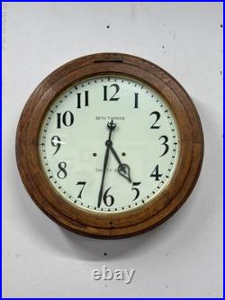 Antique restored 30 day Seth Thomas large oak arcade clock 23 in gallery lobby