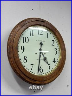 Antique restored 30 day Seth Thomas large oak arcade clock 23 in gallery lobby