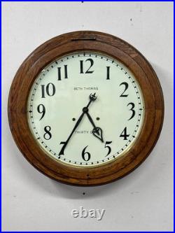 Antique restored 30 day Seth Thomas large oak arcade clock 23 in gallery lobby