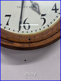 Antique restored 30 day Seth Thomas large oak arcade clock 23 in gallery lobby