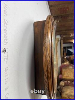 Antique restored 30 day Seth Thomas large oak arcade clock 23 in gallery lobby