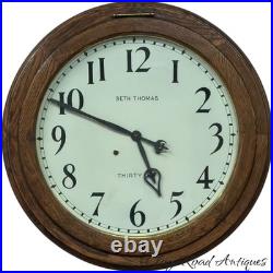 Antique restored 30 day Seth Thomas large oak arcade clock 23 in gallery lobby
