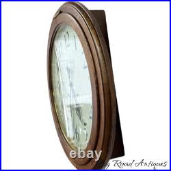 Antique restored 30 day Seth Thomas large oak arcade clock 23 in gallery lobby