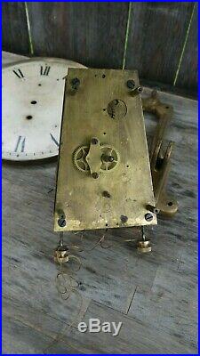 Antique seth thomas weight driven wall regulator movement + dial & hands