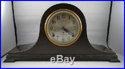 Antique working Seth Thomas Tambour Cymbal #8 Mantle Clock Key Pendulum & Label