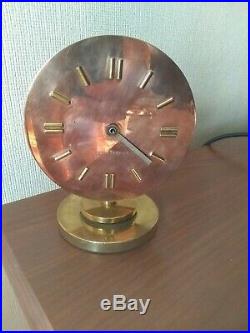 Art Deco Machine Age Copper And Bronze Eight Day Seth Thomas Clock