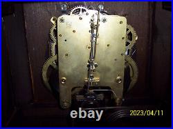 BEAUTIFUL Antique Seth Thomas Reddish Brown Adamantine Case Mantel Clock