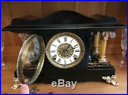 Beautiful Antique Restored Seth Thomas Adamantine Mantle Clock, Working 1910